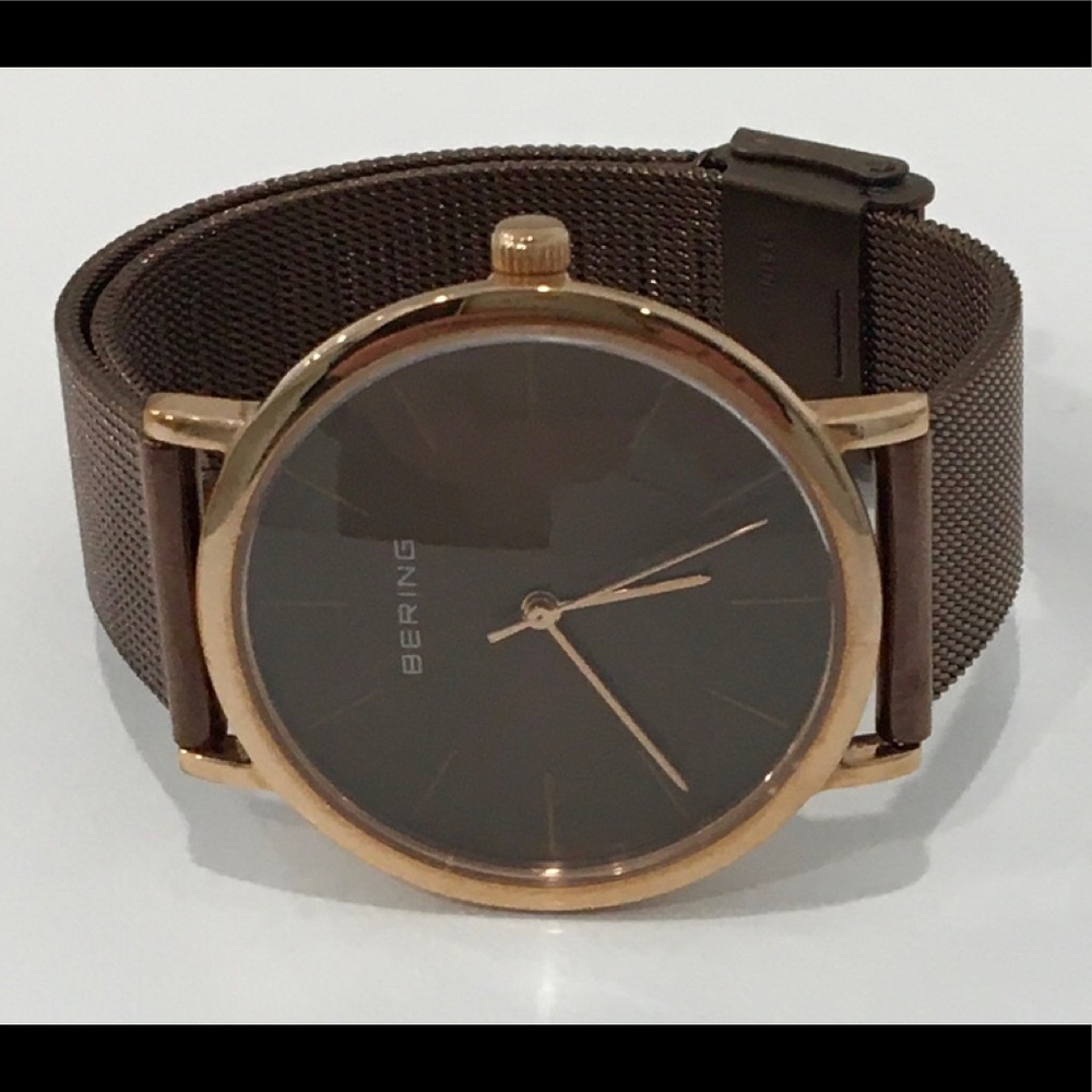 BERING Classic Brown Milanese Mesh Unisex Watch